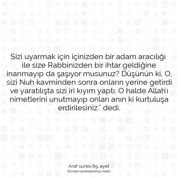 Ayetbul | Kuran Mealleri | Quran | Araf suresi 69. ayet