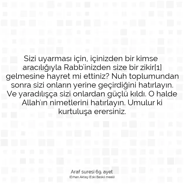 Ayetbul | Kuran Mealleri | Quran | Araf suresi 69. ayet