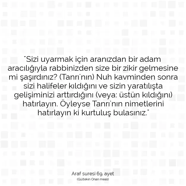 Ayetbul | Kuran Mealleri | Quran | Araf suresi 69. ayet