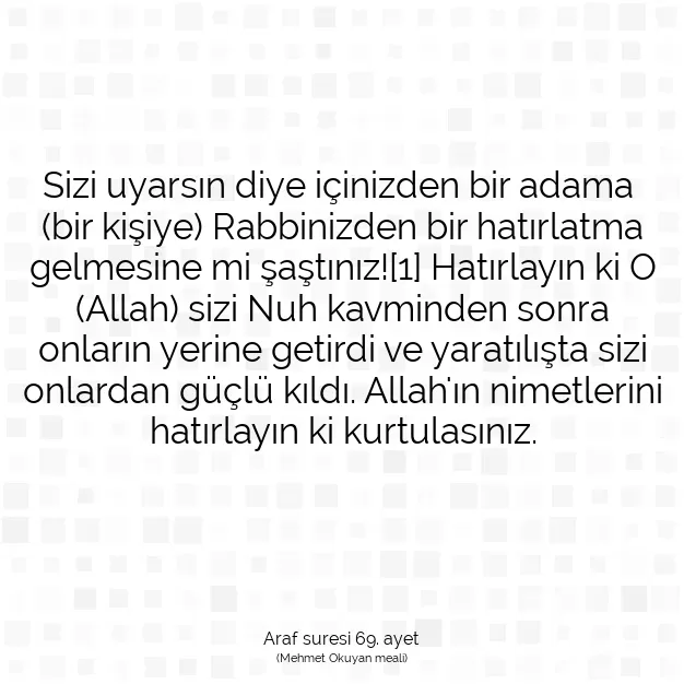 Ayetbul | Kuran Mealleri | Quran | Araf suresi 69. ayet