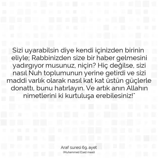 Ayetbul | Kuran Mealleri | Quran | Araf suresi 69. ayet