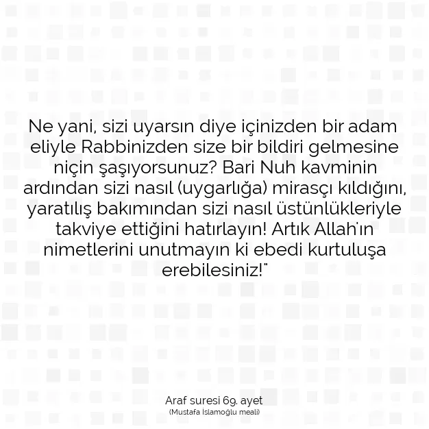 Ayetbul | Kuran Mealleri | Quran | Araf suresi 69. ayet