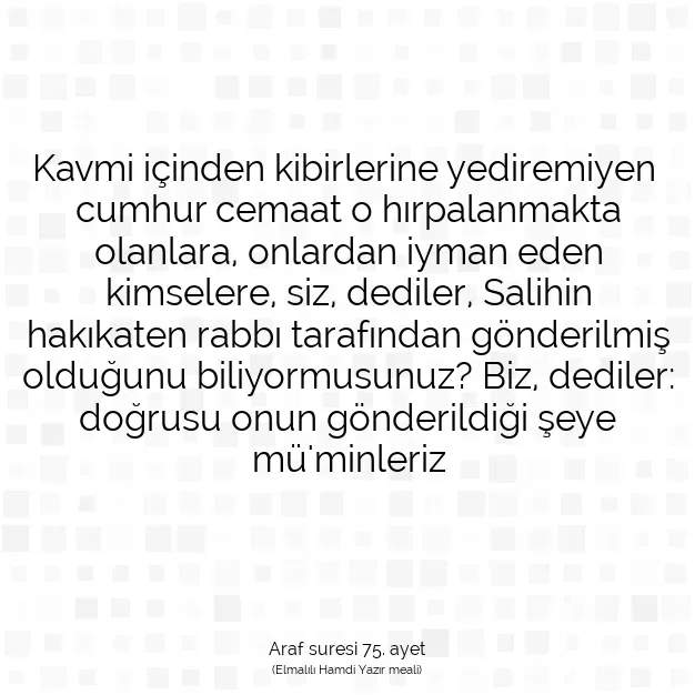 Ayetbul | Kuran Mealleri | Quran | Araf suresi 75. ayet