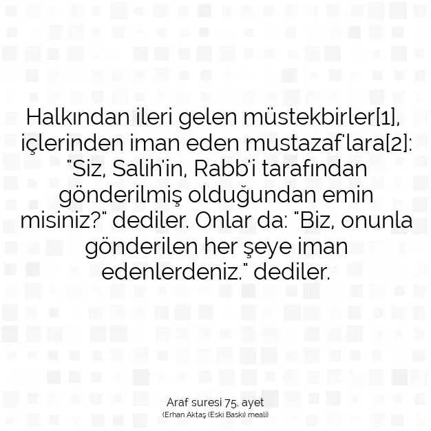 Ayetbul | Kuran Mealleri | Quran | Araf suresi 75. ayet