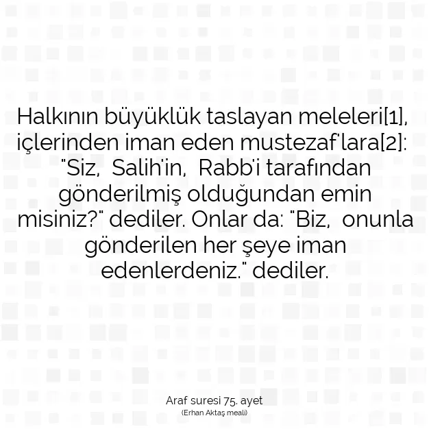 Ayetbul | Kuran Mealleri | Quran | Araf suresi 75. ayet