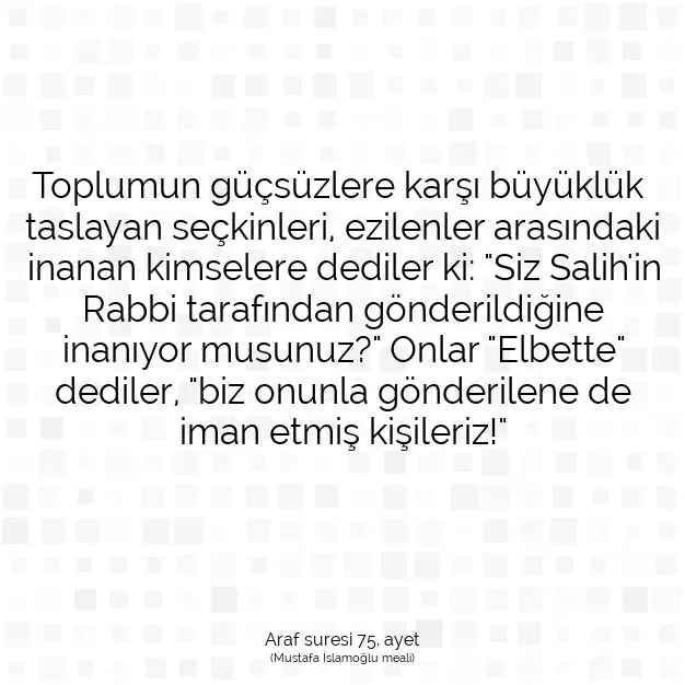 Ayetbul | Kuran Mealleri | Quran | Araf suresi 75. ayet