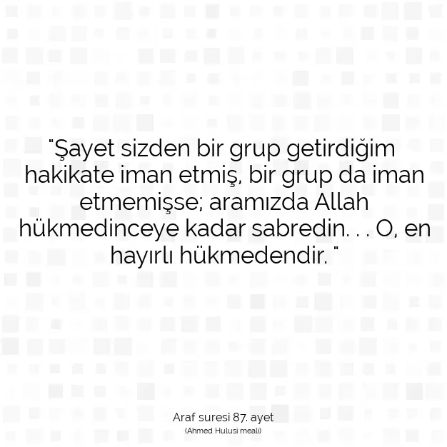 Ayetbul | Kuran Mealleri | Quran | Araf suresi 87. ayet