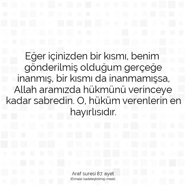 Ayetbul | Kuran Mealleri | Quran | Araf suresi 87. ayet