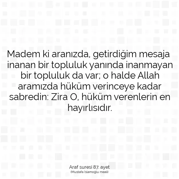 Ayetbul | Kuran Mealleri | Quran | Araf suresi 87. ayet