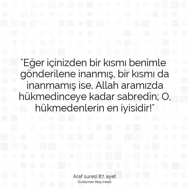 Ayetbul | Kuran Mealleri | Quran | Araf suresi 87. ayet