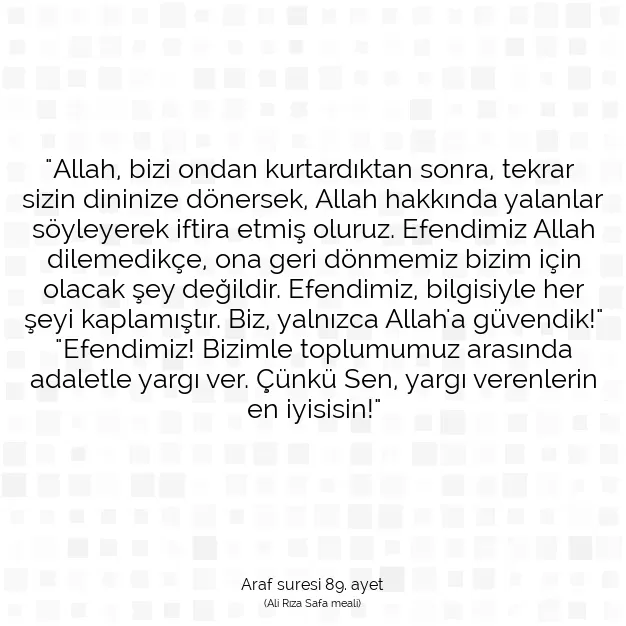 Ayetbul | Kuran Mealleri | Quran | Araf suresi 89. ayet