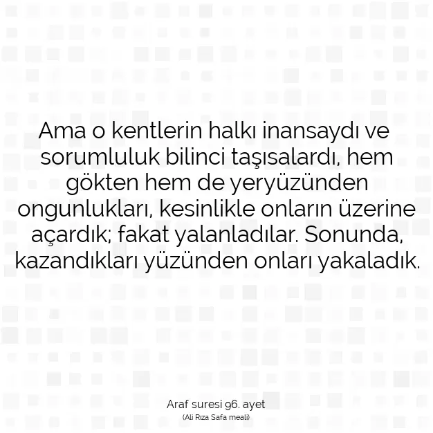 Ayetbul | Kuran Mealleri | Quran | Araf suresi 96. ayet