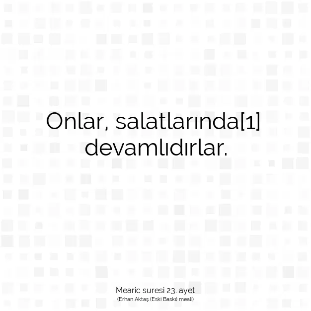 Ayetbul | Kuran Mealleri | Quran | Mearic suresi 23. ayet