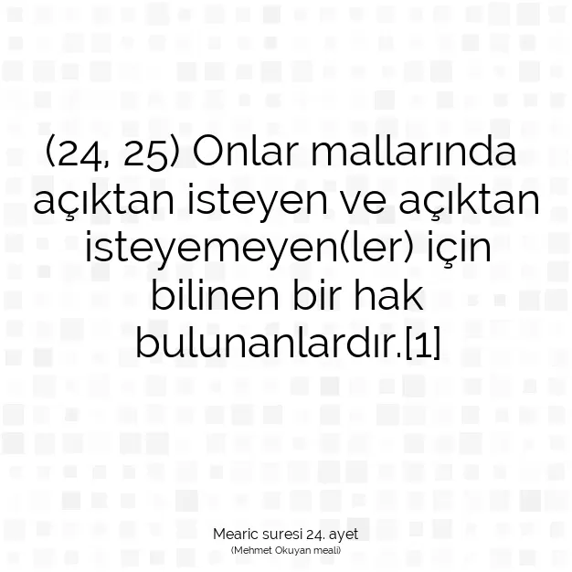 Ayetbul | Kuran Mealleri | Quran | Mearic suresi 24. ayet