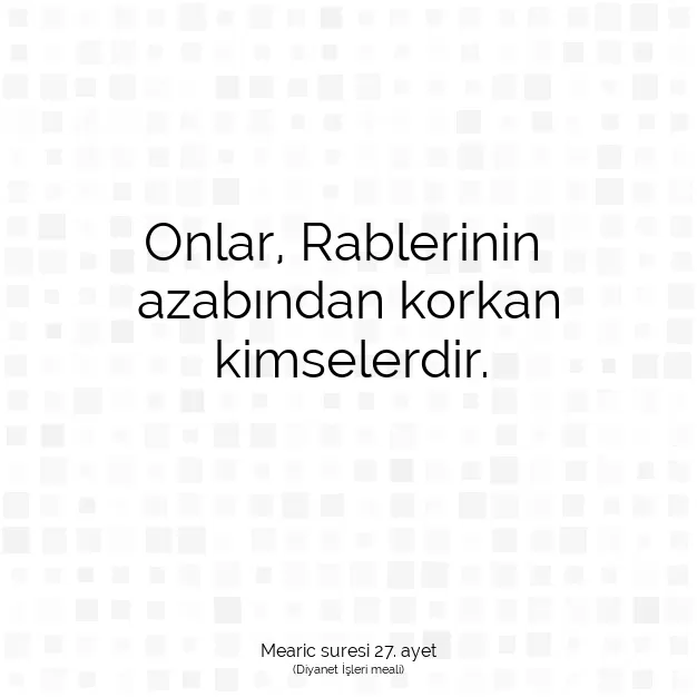 Ayetbul | Kuran Mealleri | Quran | Mearic suresi 27. ayet