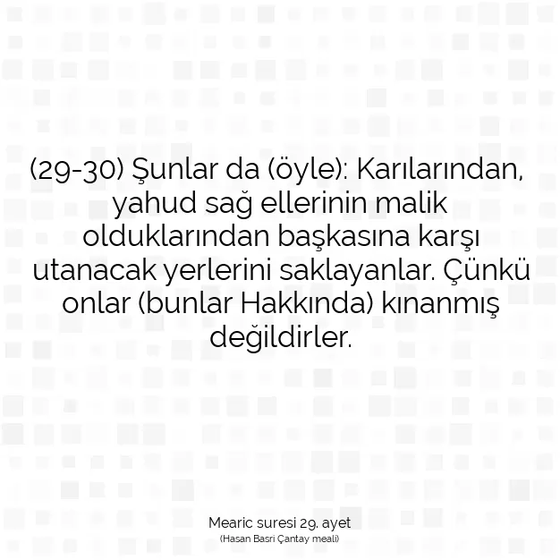 Ayetbul | Kuran Mealleri | Quran | Mearic suresi 29. ayet