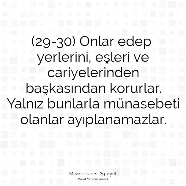 Ayetbul | Kuran Mealleri | Quran | Mearic suresi 29. ayet