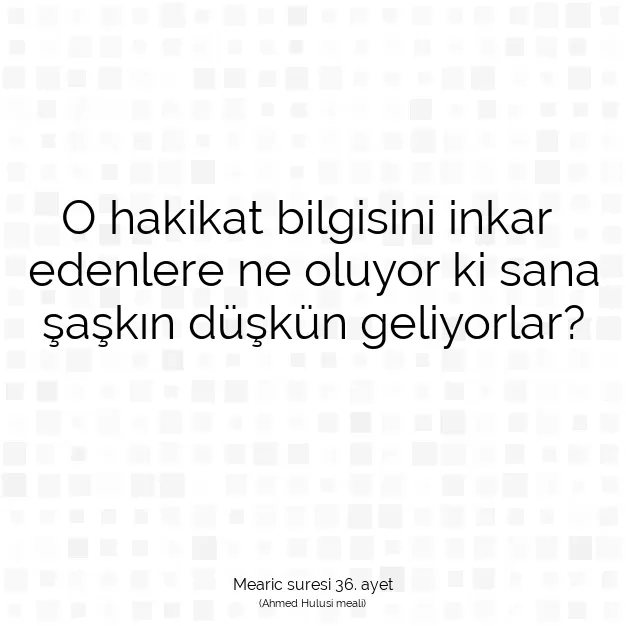 Ayetbul | Kuran Mealleri | Quran | Mearic suresi 36. ayet