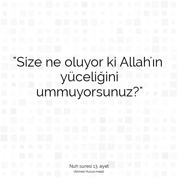 Ayetbul | Kuran Mealleri | Quran | Nuh suresi 13. ayet