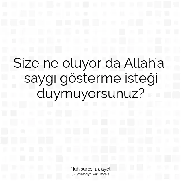 Ayetbul | Kuran Mealleri | Quran | Nuh suresi 13. ayet