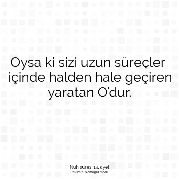 Ayetbul | Kuran Mealleri | Quran | Nuh suresi 14. ayet