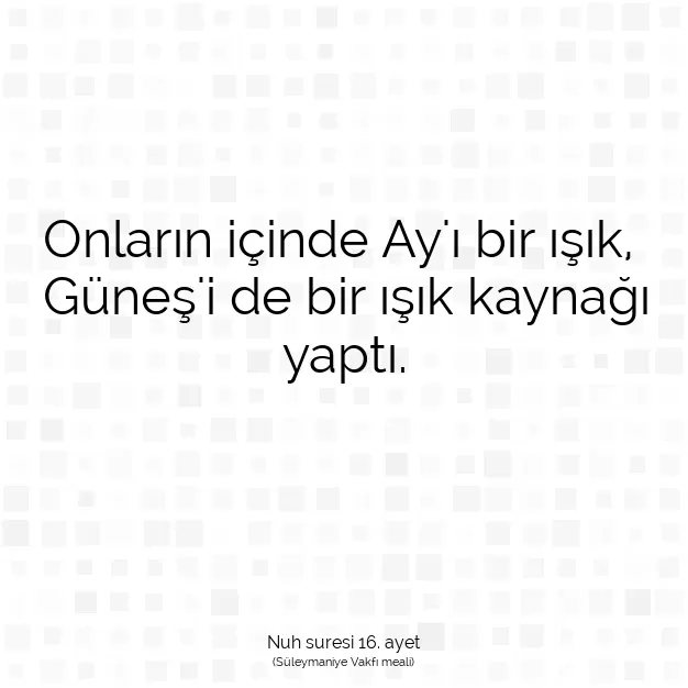 Ayetbul | Kuran Mealleri | Quran | Nuh suresi 16. ayet