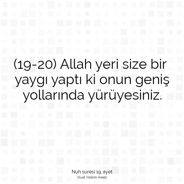 Ayetbul | Kuran Mealleri | Quran | Nuh suresi 19. ayet