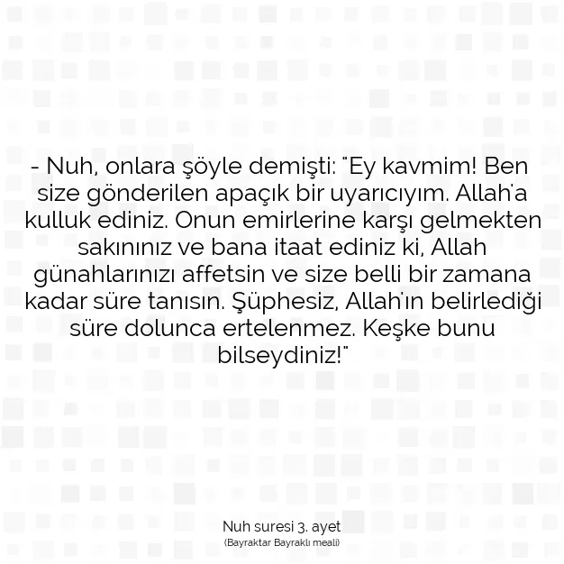 Ayetbul | Kuran Mealleri | Quran | Nuh suresi 3. ayet