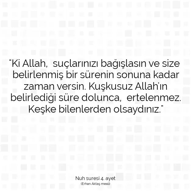 Ayetbul | Kuran Mealleri | Quran | Nuh suresi 4. ayet