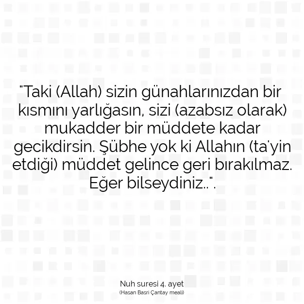 Ayetbul | Kuran Mealleri | Quran | Nuh suresi 4. ayet