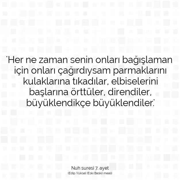 Ayetbul | Kuran Mealleri | Quran | Nuh suresi 7. ayet