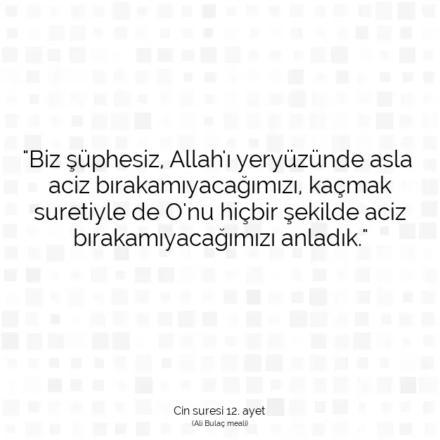 Ayetbul | Kuran Mealleri | Quran | Cin suresi 12. ayet