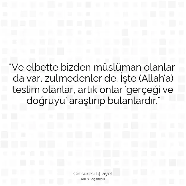 Ayetbul | Kuran Mealleri | Quran | Cin suresi 14. ayet