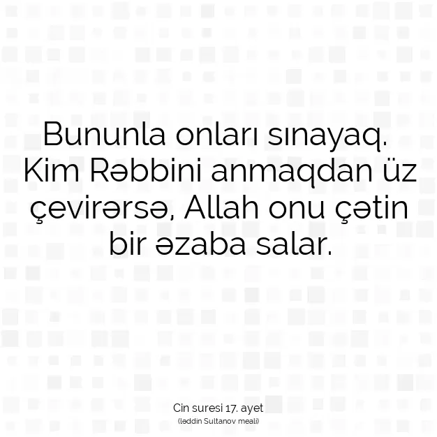 Ayetbul | Kuran Mealleri | Quran | Cin suresi 17. ayet