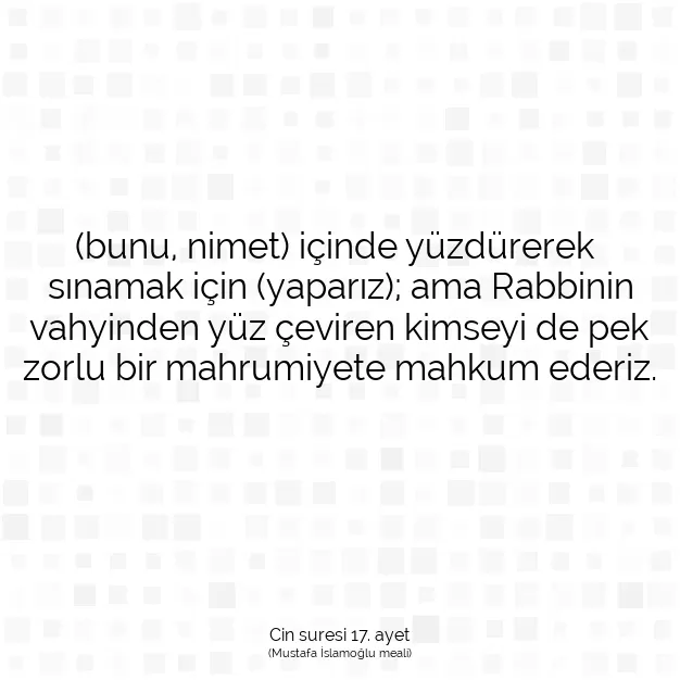 Ayetbul | Kuran Mealleri | Quran | Cin suresi 17. ayet