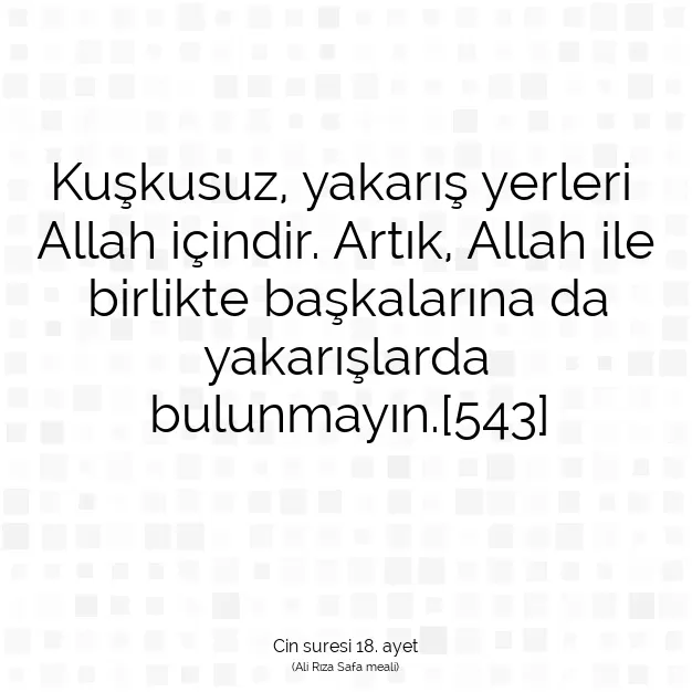 Ayetbul | Kuran Mealleri | Quran | Cin suresi 18. ayet