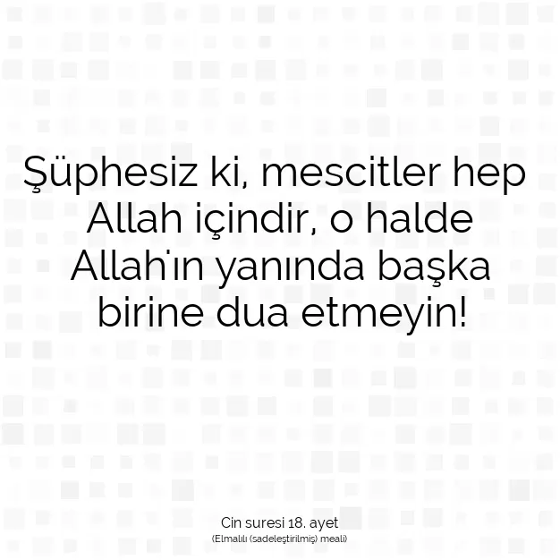 Ayetbul | Kuran Mealleri | Quran | Cin suresi 18. ayet