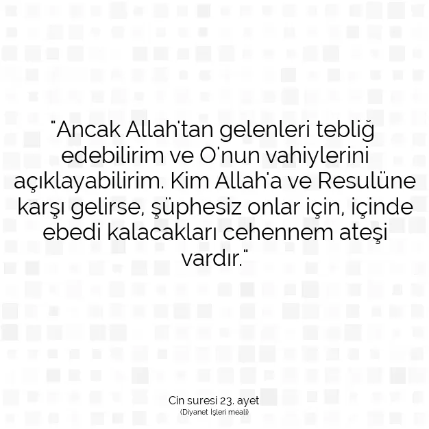 Ayetbul | Kuran Mealleri | Quran | Cin suresi 23. ayet