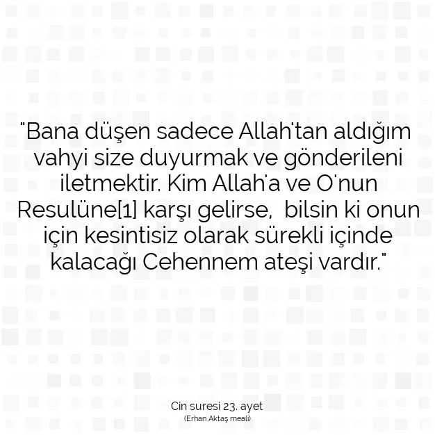 Ayetbul | Kuran Mealleri | Quran | Cin suresi 23. ayet