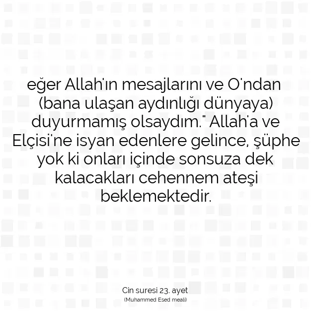 Ayetbul | Kuran Mealleri | Quran | Cin suresi 23. ayet