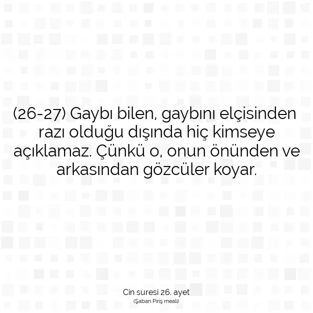 Ayetbul | Kuran Mealleri | Quran | Cin suresi 26. ayet