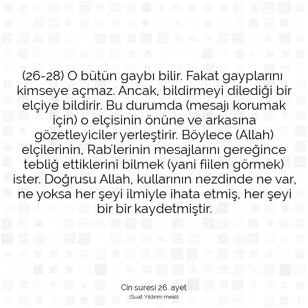 Ayetbul | Kuran Mealleri | Quran | Cin suresi 26. ayet