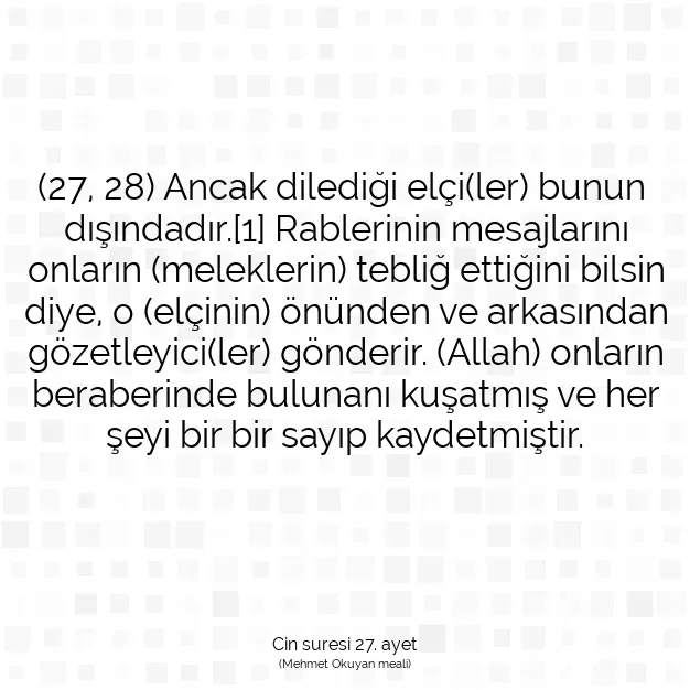 Ayetbul | Kuran Mealleri | Quran | Cin suresi 27. ayet