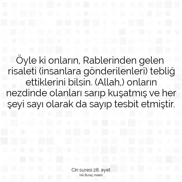 Ayetbul | Kuran Mealleri | Quran | Cin suresi 28. ayet