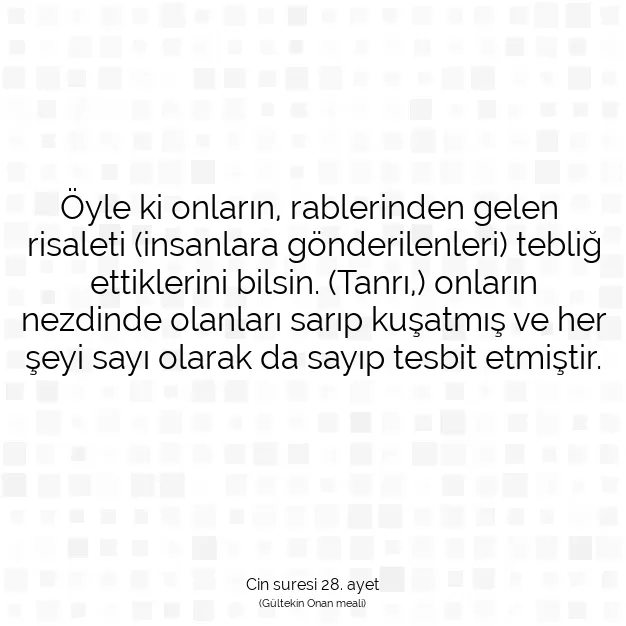 Ayetbul | Kuran Mealleri | Quran | Cin suresi 28. ayet