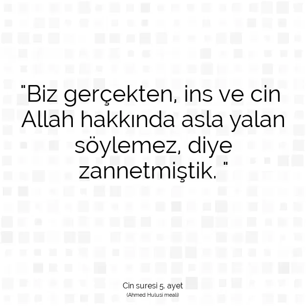 Ayetbul | Kuran Mealleri | Quran | Cin suresi 5. ayet