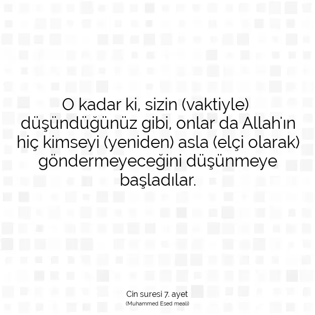 Ayetbul | Kuran Mealleri | Quran | Cin suresi 7. ayet