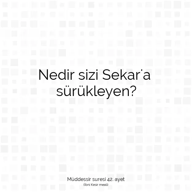 Ayetbul | Kuran Mealleri | Quran | Müddessir suresi 42. ayet