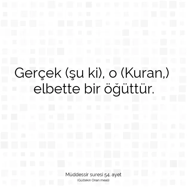 Ayetbul | Kuran Mealleri | Quran | Müddessir suresi 54. ayet