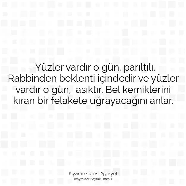 Ayetbul | Kuran Mealleri | Quran | Kıyame suresi 25. ayet